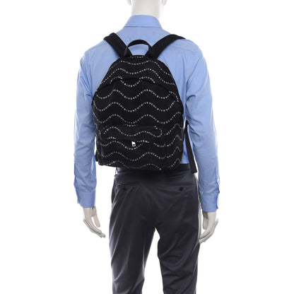 Givenchy Nylon Waves Print Urban Backpack Black White 2 of 9