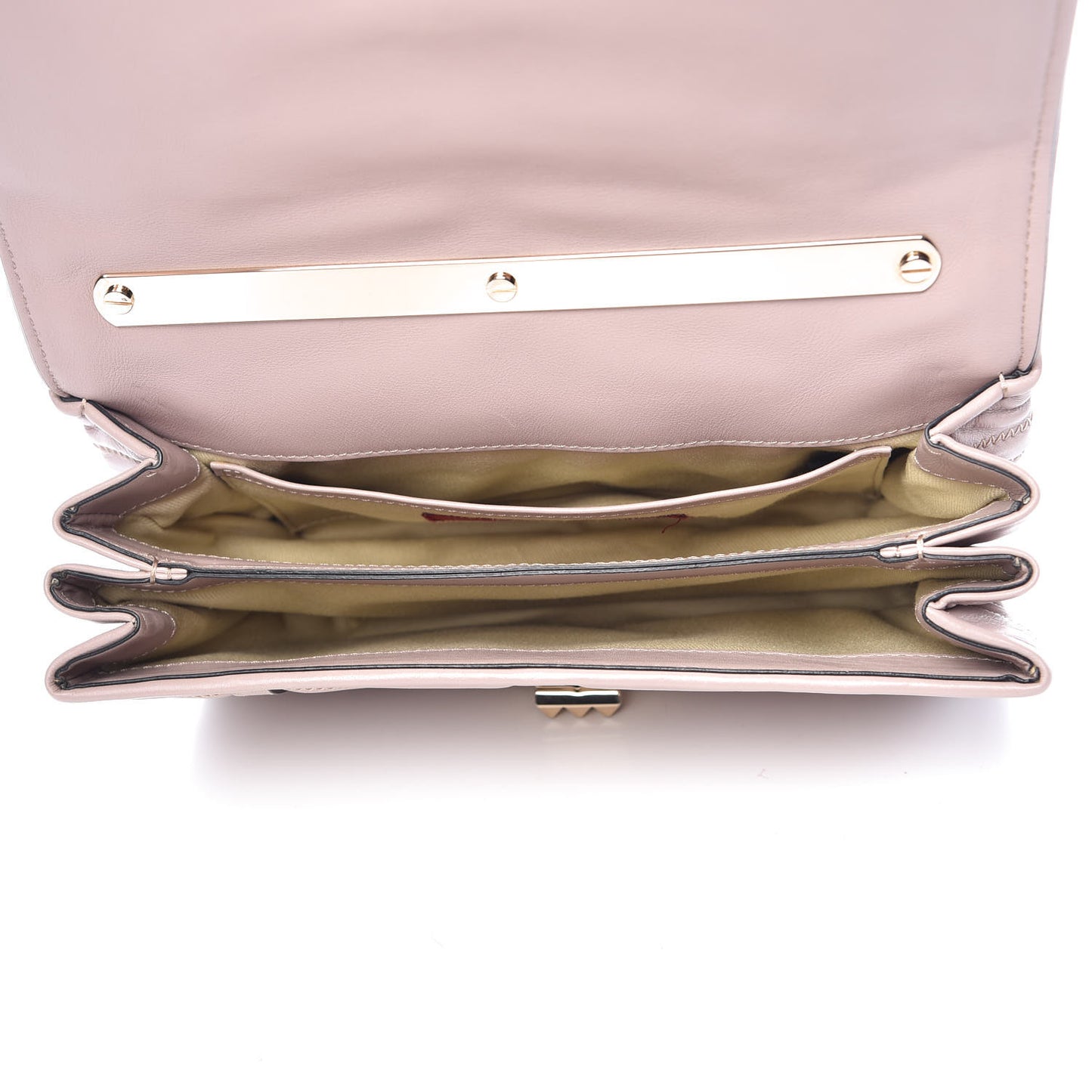 Lambskin Chevron Quilted Rockstud Shoulder Bag Poudre