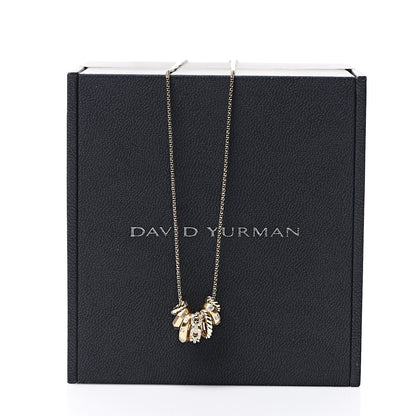 David Yurman 18K Yellow Gold Diamond Stax Rondelle Pendant Necklace 5 of 5