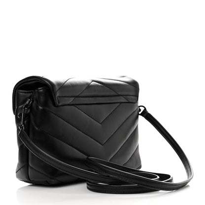 Saint Laurent SAINT LAURENT Calfskin Y Quilted Monogram Monochrome Toy Loulou Crossbody Bag Black 3 of 11