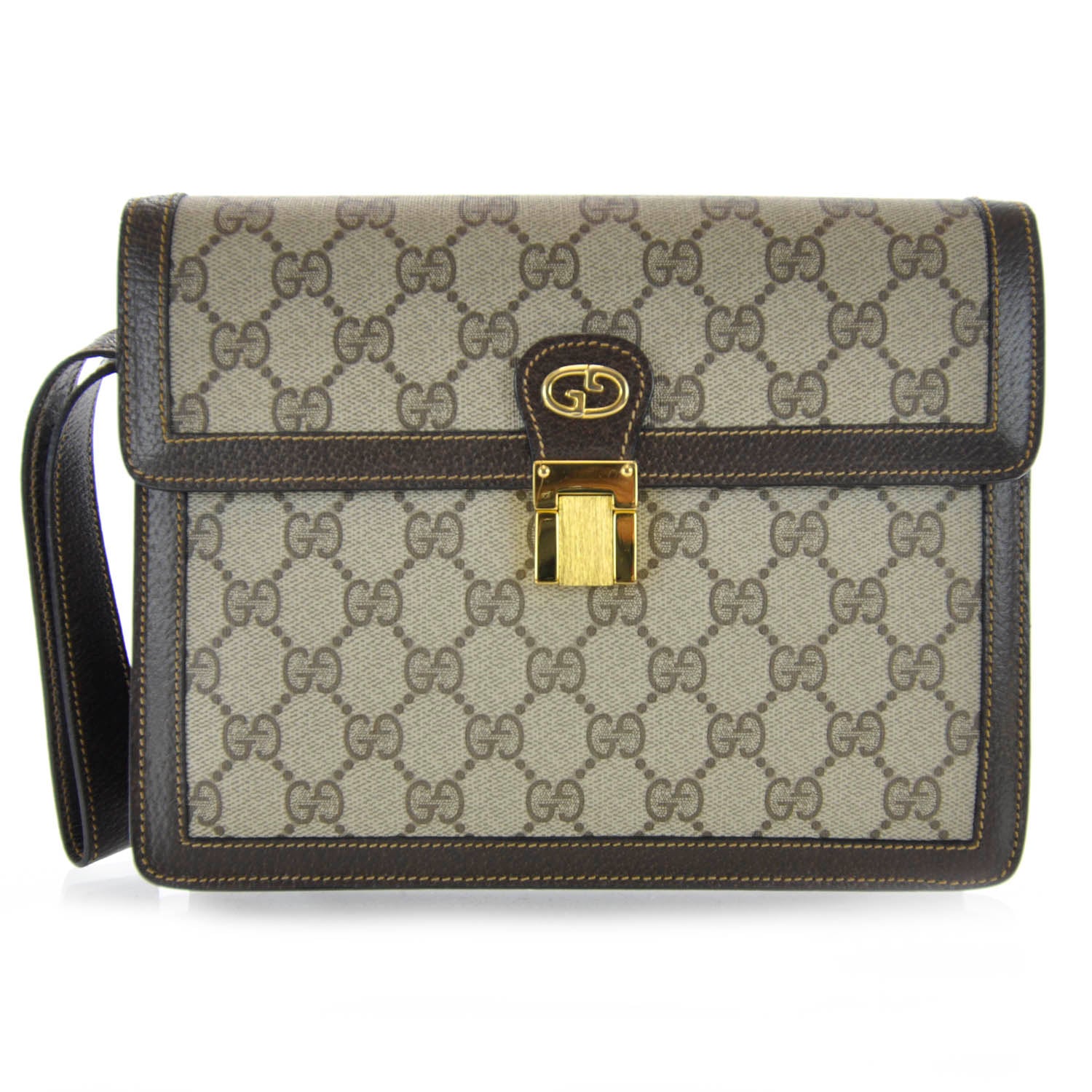 Gucci GG Supreme Monogram Clutch w Wallet 1 of 10