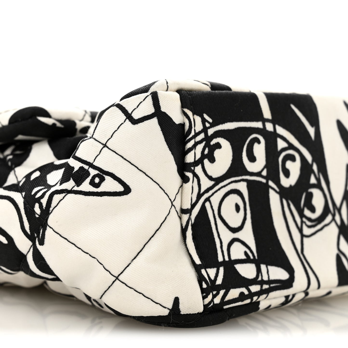 Canvas Printed Deer Coco Mini Single Flap White Black