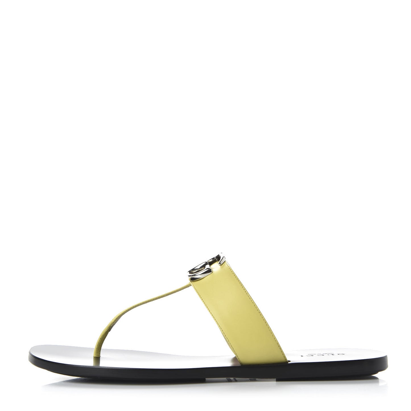 Calfskin GG Marmont Thong Sandals 37 Banana