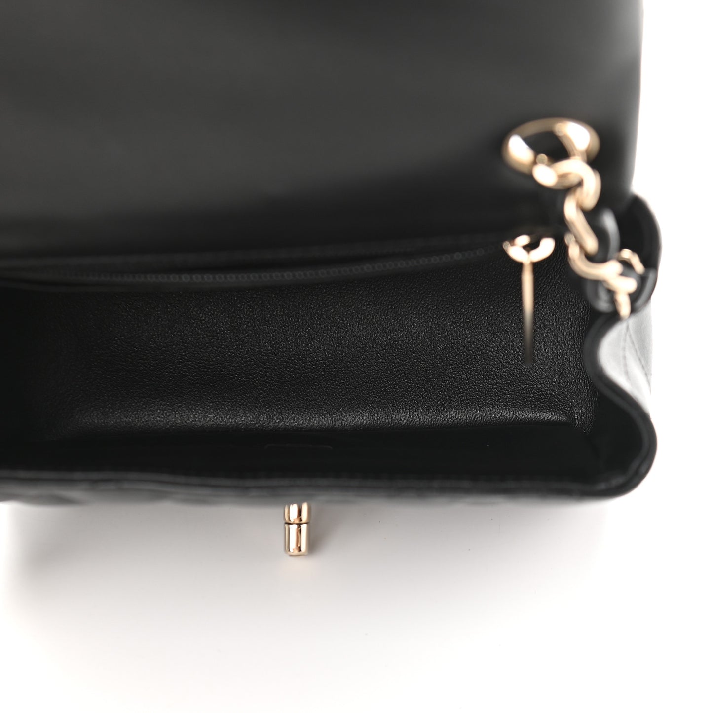 Lambskin Quilted Mini Square Flap Black
