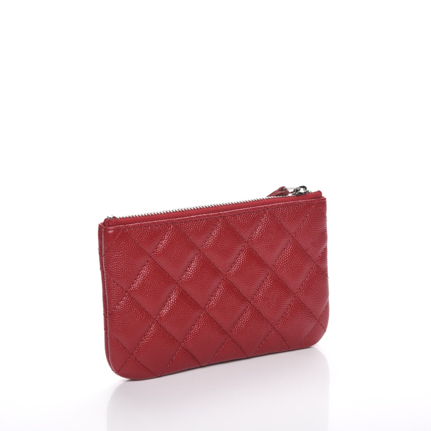 Caviar Quilted Small Cosmetic Case Red