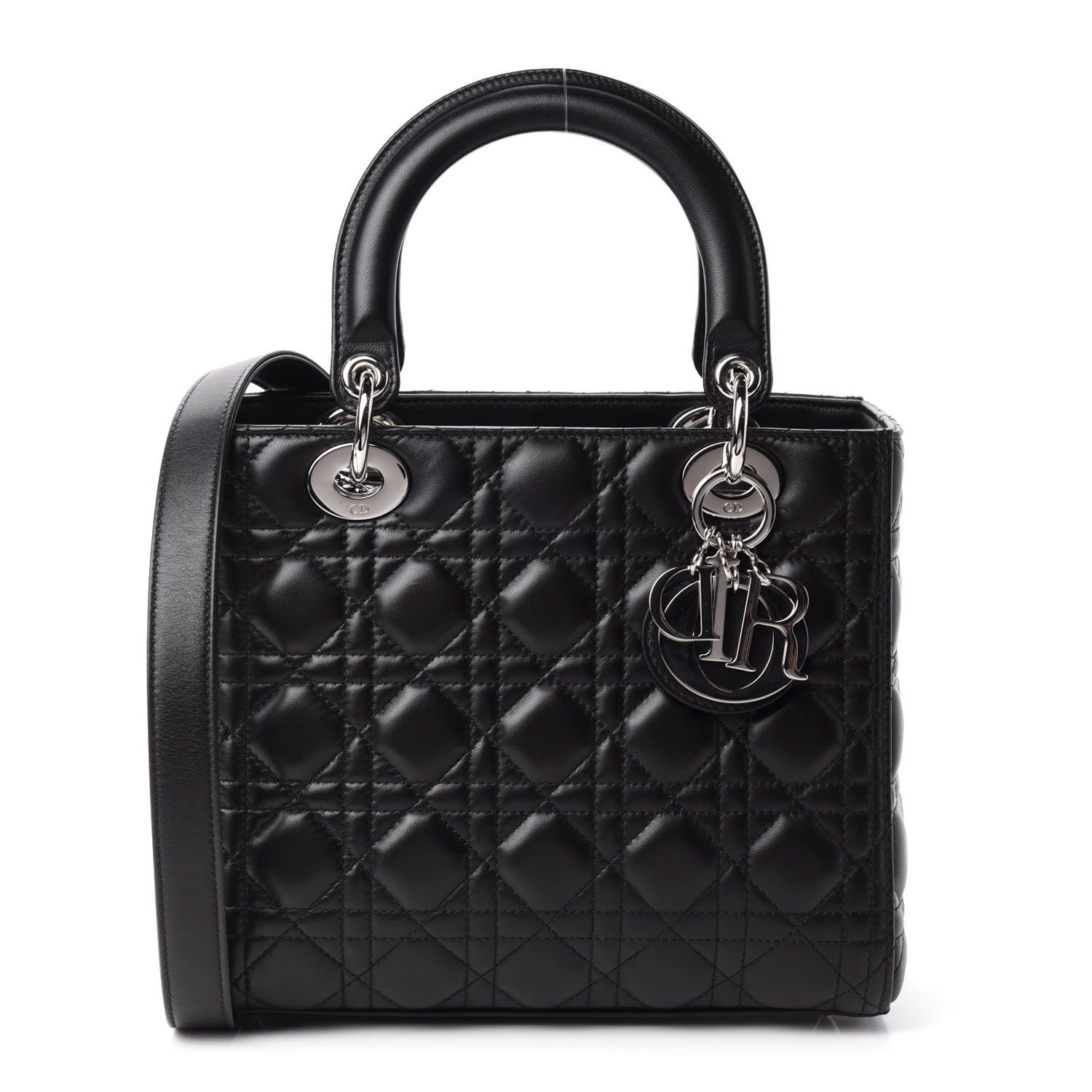Christian Dior Lambskin Cannage Medium Lady Dior Black 1 of 11