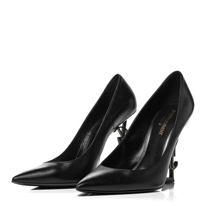 Saint Laurent Calfskin Opyum 110 Pumps 39 Black Gold 3 of 7