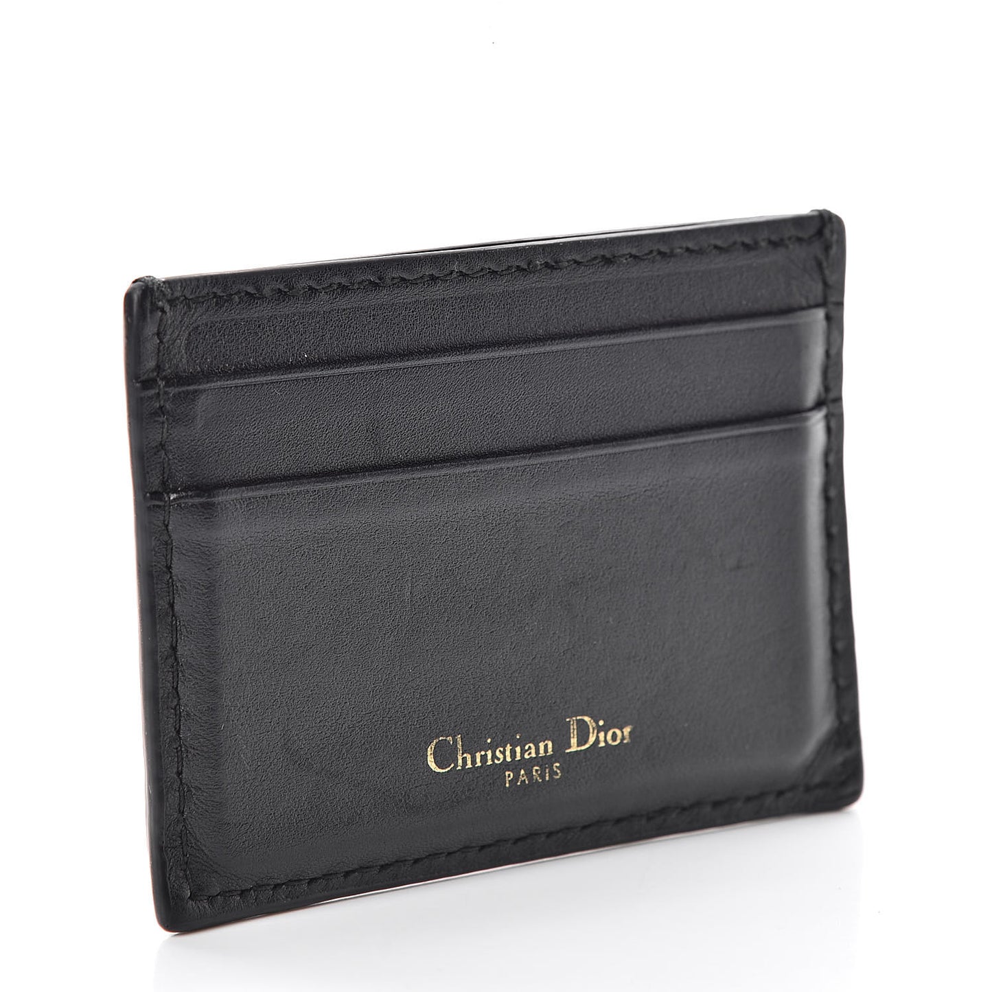 Calfskin D-Fence Card Holder Black