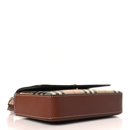 Burberry Calfskin Vintage Check New Hampshire Bag Archive Beige Tan 4 of 10