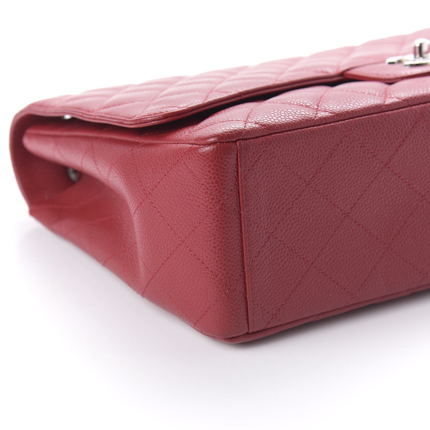 Caviar Quilted Maxi Single Flap Red