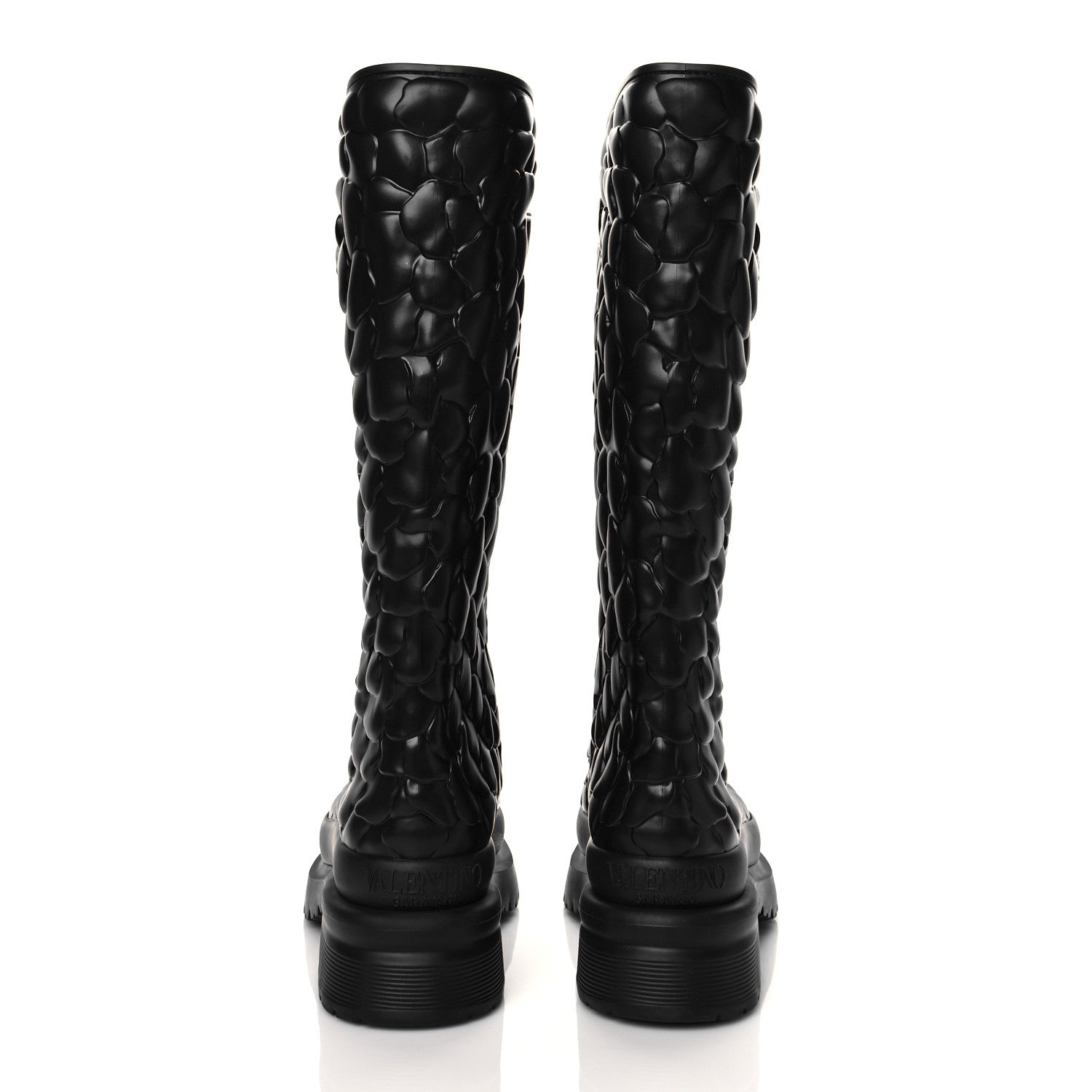 Valentino Garavani Rubber Atelier 03 Rose Edition 30/50mm Tall Rainboots 38 Black 5 of 9
