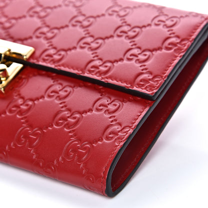 Gucci Guccissima Padlock Clutch Hibiscus Red 9 of 9