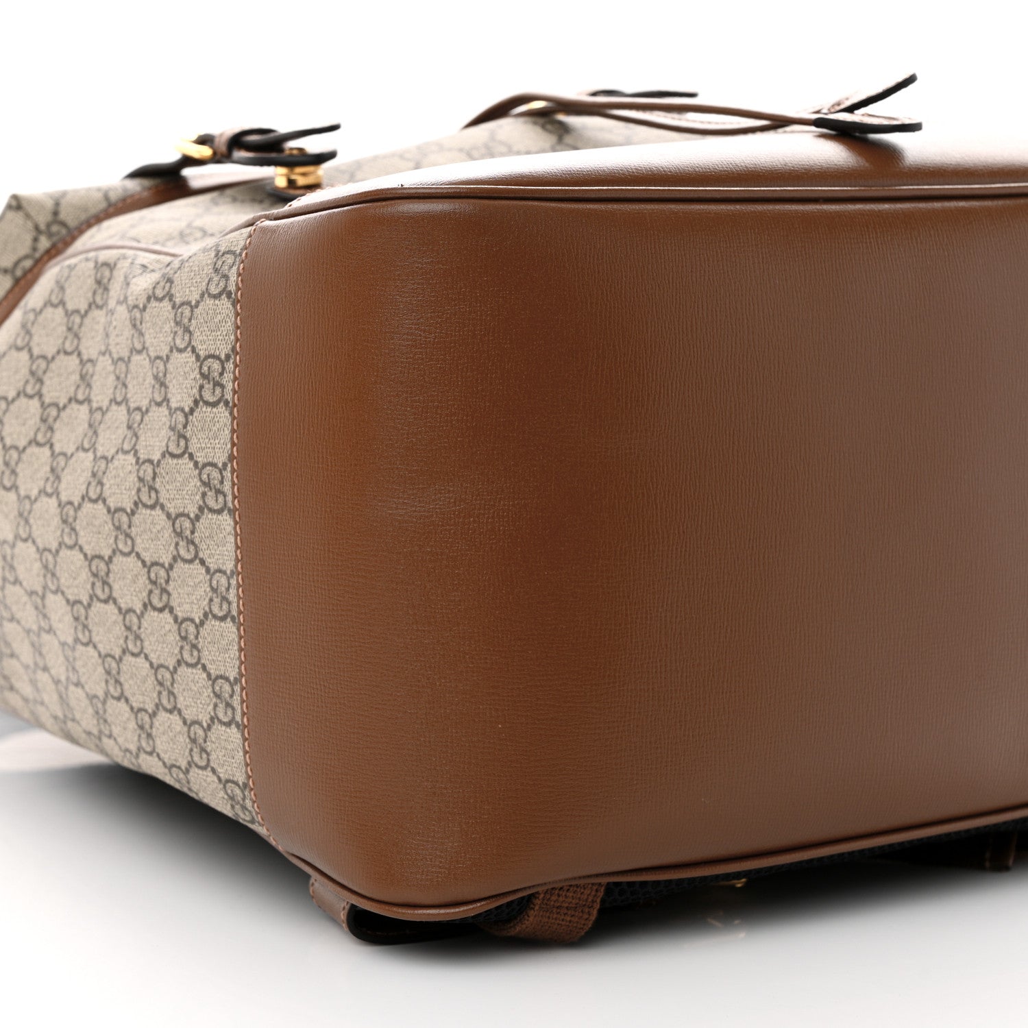 Gucci GG Supreme Monogram Azalea Calfskin Medium Retro Interlocking G Buckle Backpack Beige Ebony Brown Sugar 8 of 10