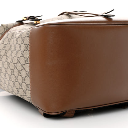 Gucci GG Supreme Monogram Azalea Calfskin Medium Retro Interlocking G Buckle Backpack Beige Ebony Brown Sugar 8 of 10