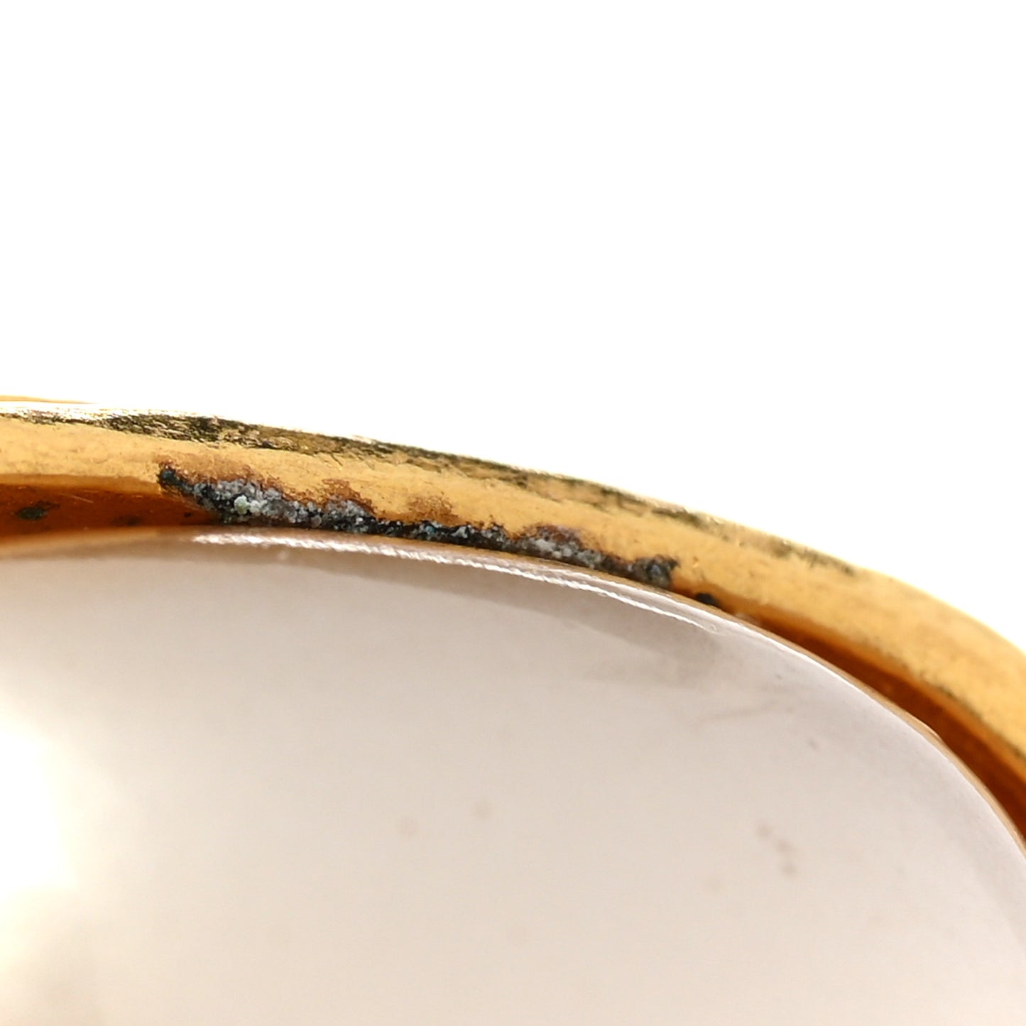 Pearl CC Dangle Clip On Earrings Gold