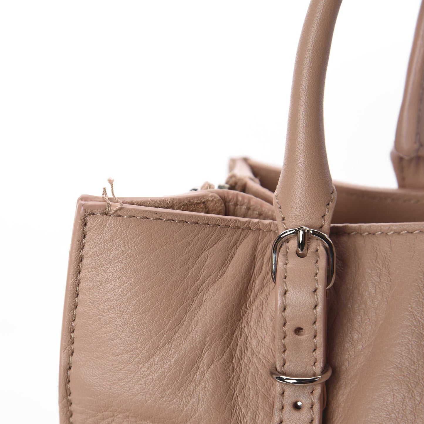 Calfskin Papier Mini A4 Zip Around Tote Beige Desert