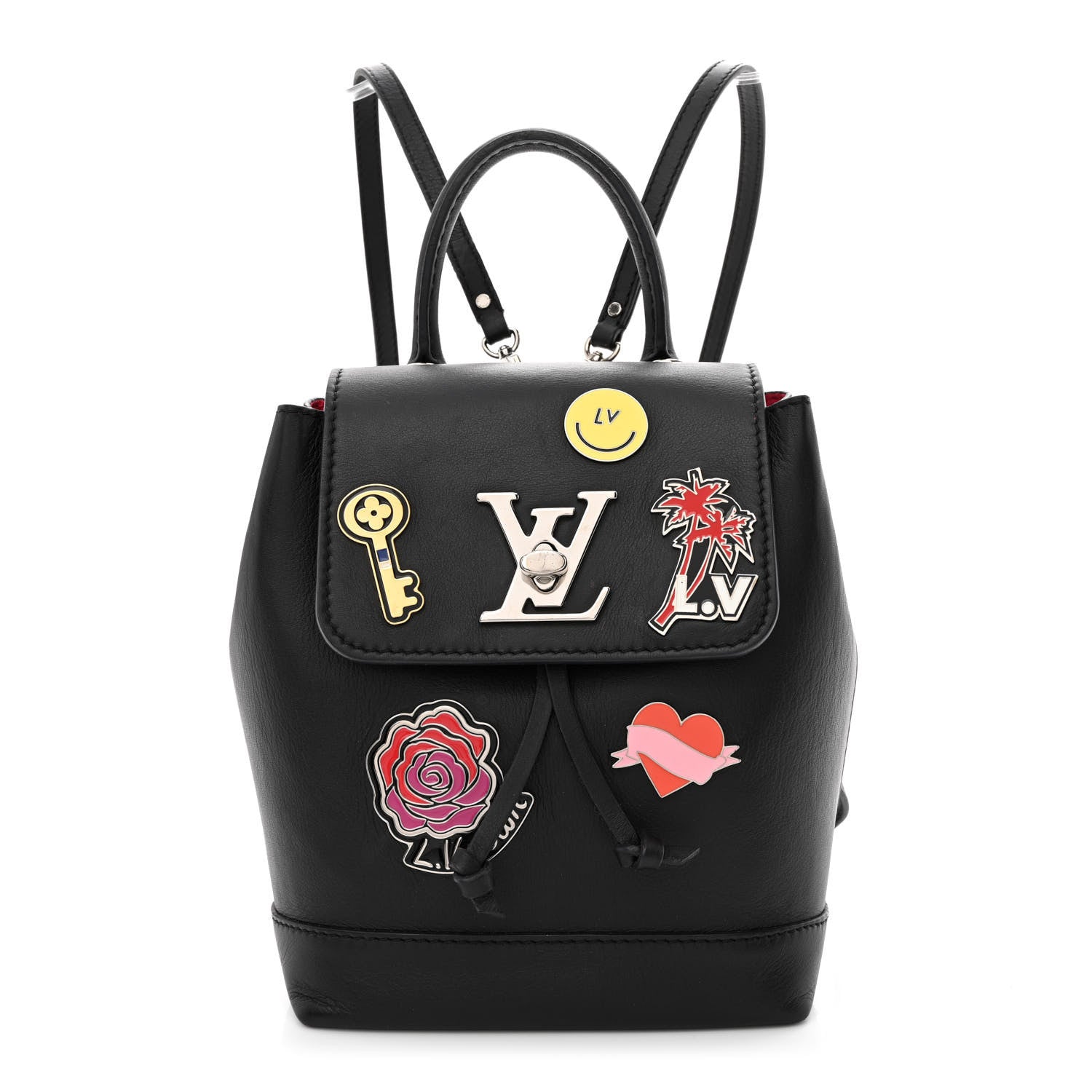 Louis Vuitton Soft Calfskin Pins My Lockme Mini Backpack Black 1 of 10