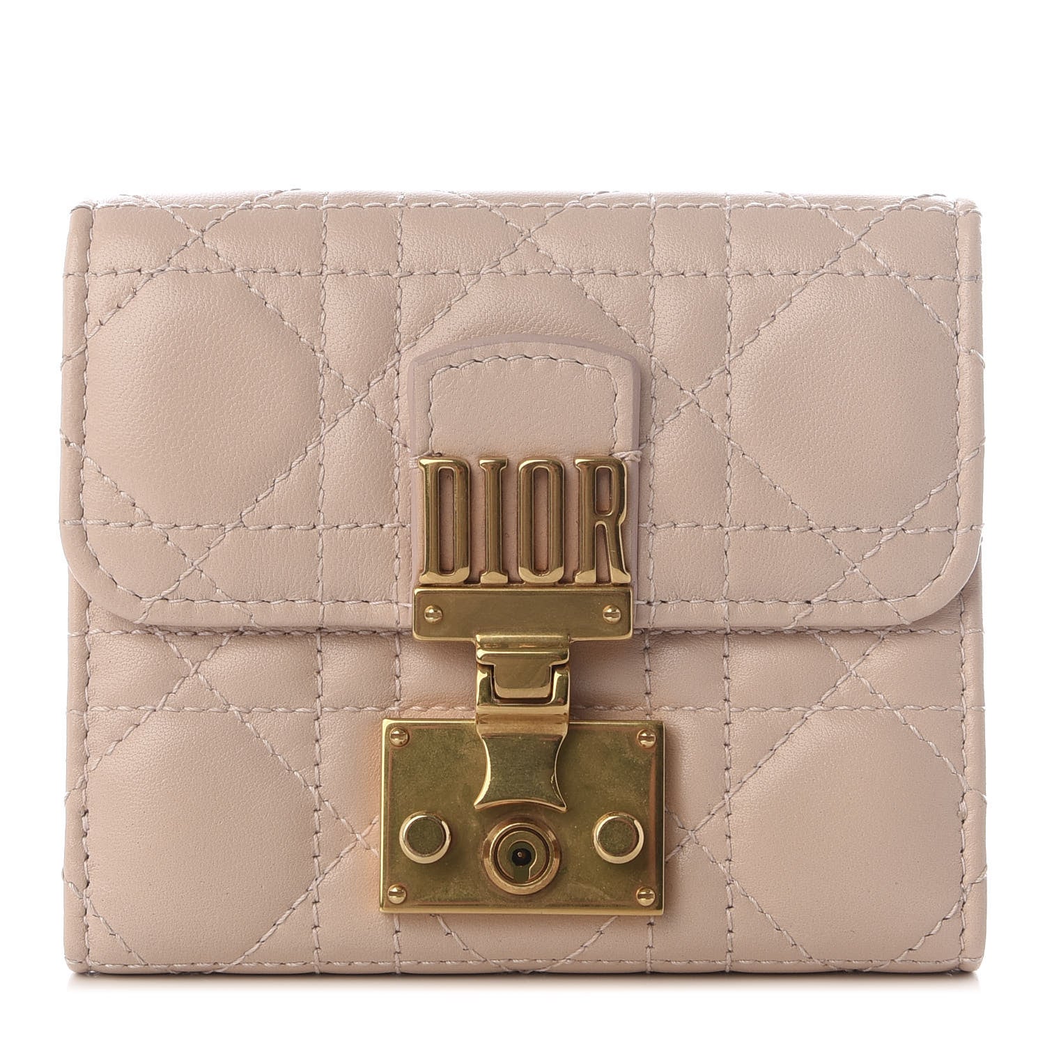 Christian Dior Lambskin Cannage Dioraddict Flap Wallet Rose Poudre 1 of 10