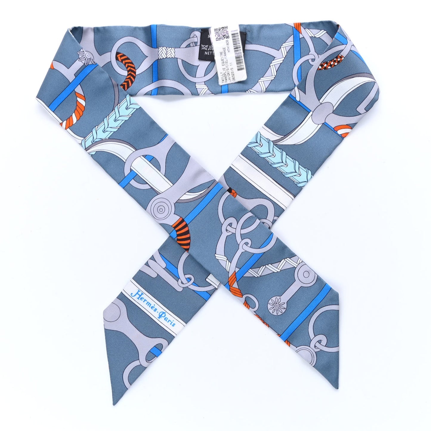 Silk Panoplie Equestre Twilly Gris Ciel Orange