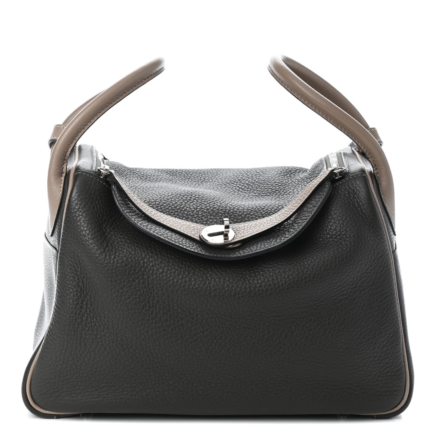 Hermes Taurillon Clemence Bi-Color Lindy 30 Graphite Gris Tourterelle 1 of 10