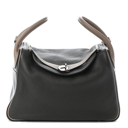 Hermes Taurillon Clemence Bi-Color Lindy 30 Graphite Gris Tourterelle 1 of 10