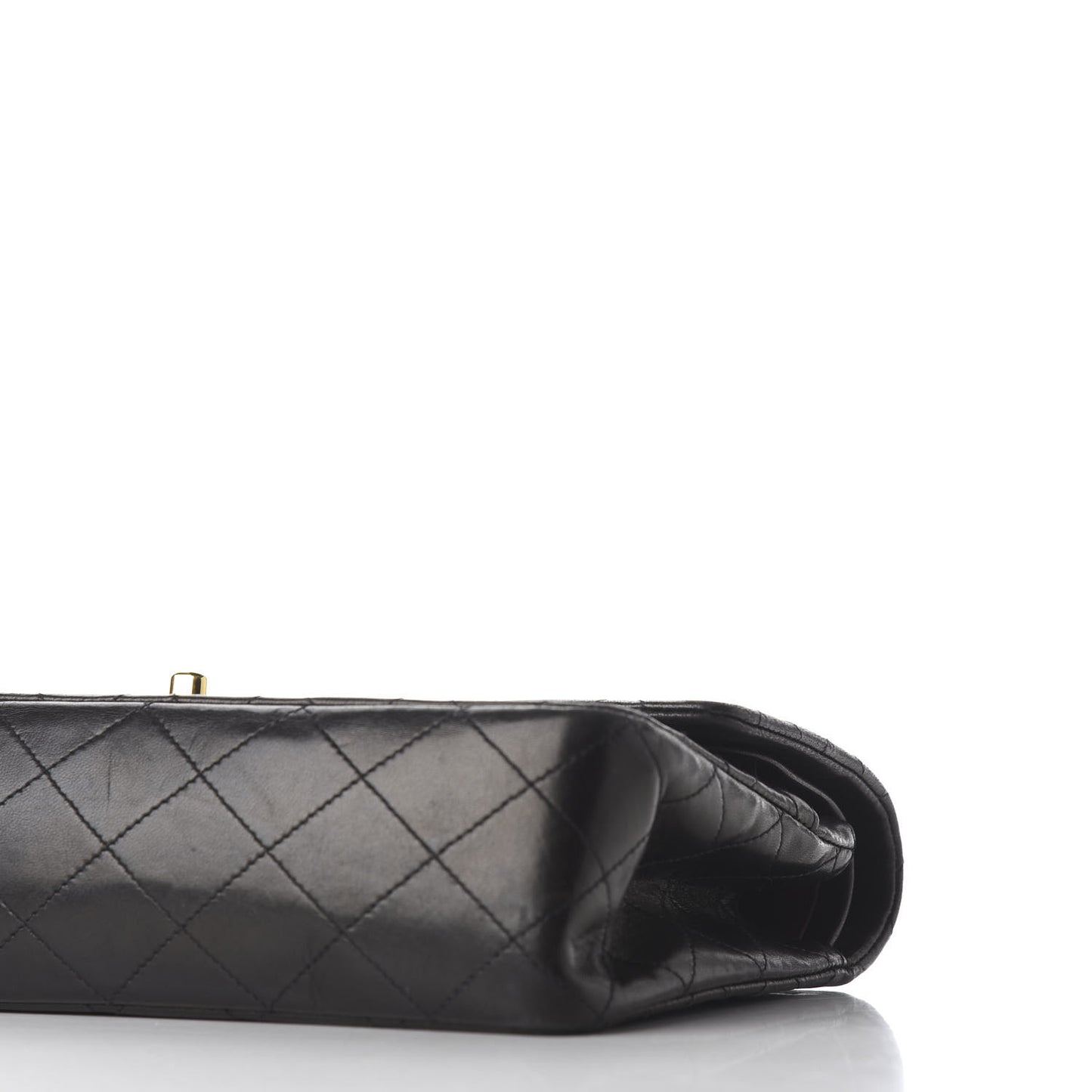 Lambskin Quilted Medium Double Flap Black