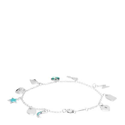 Tiffany Sterling Silver Enamel Love Notes Charm Bracelet Blue 3 of 4