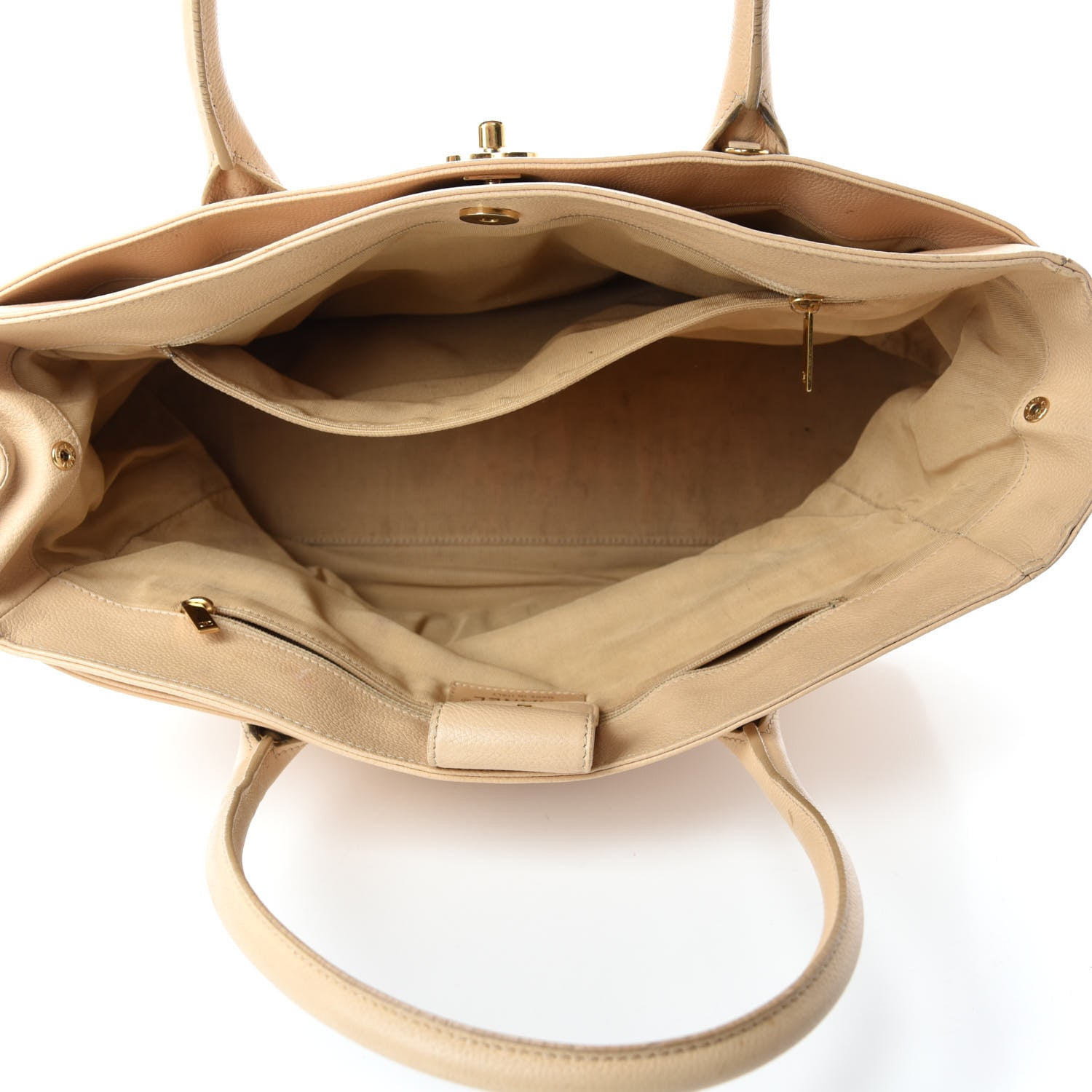 Chanel Calfskin Cerf Executive Shopper Tote Beige Clair 5 of 19