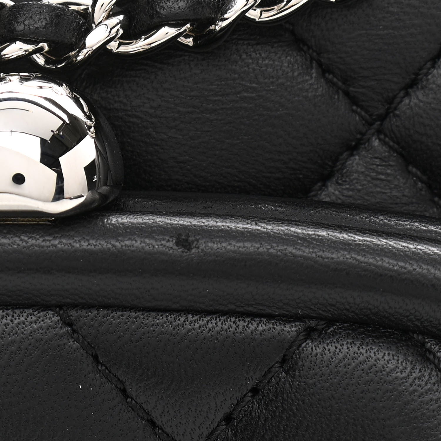 Chanel Lambskin Quilted Kiss Lock Flap Bag Black 11 of 13