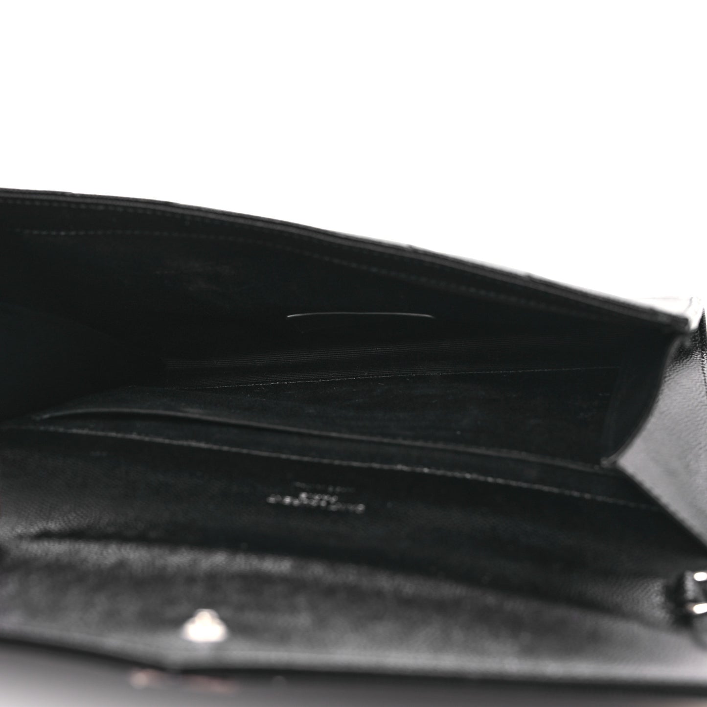 Grain De Poudre Matelasse Chevron Monogram Envelope Clutch Black