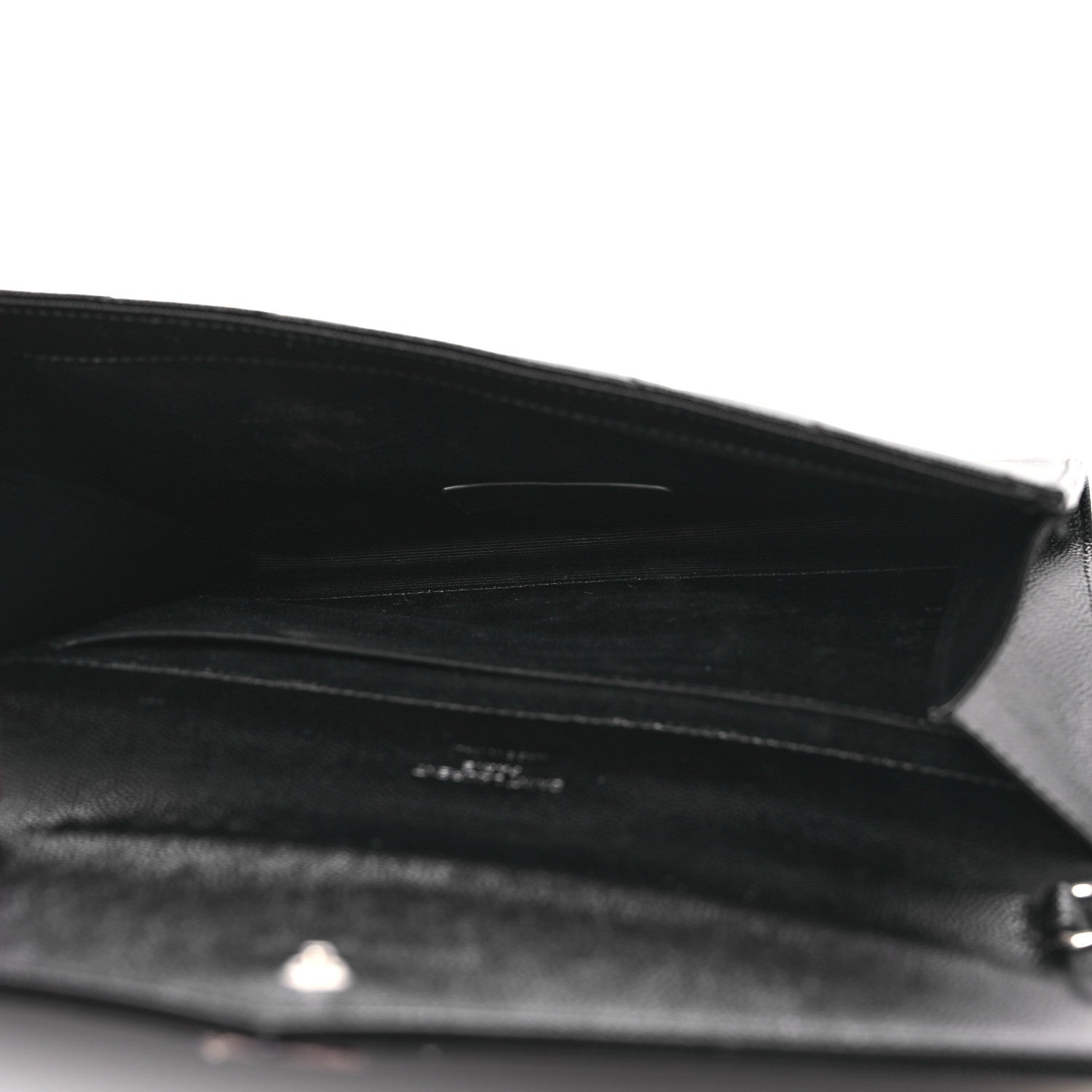 Saint Laurent Grain De Poudre Matelasse Chevron Monogram Envelope Clutch Black 5 of 10