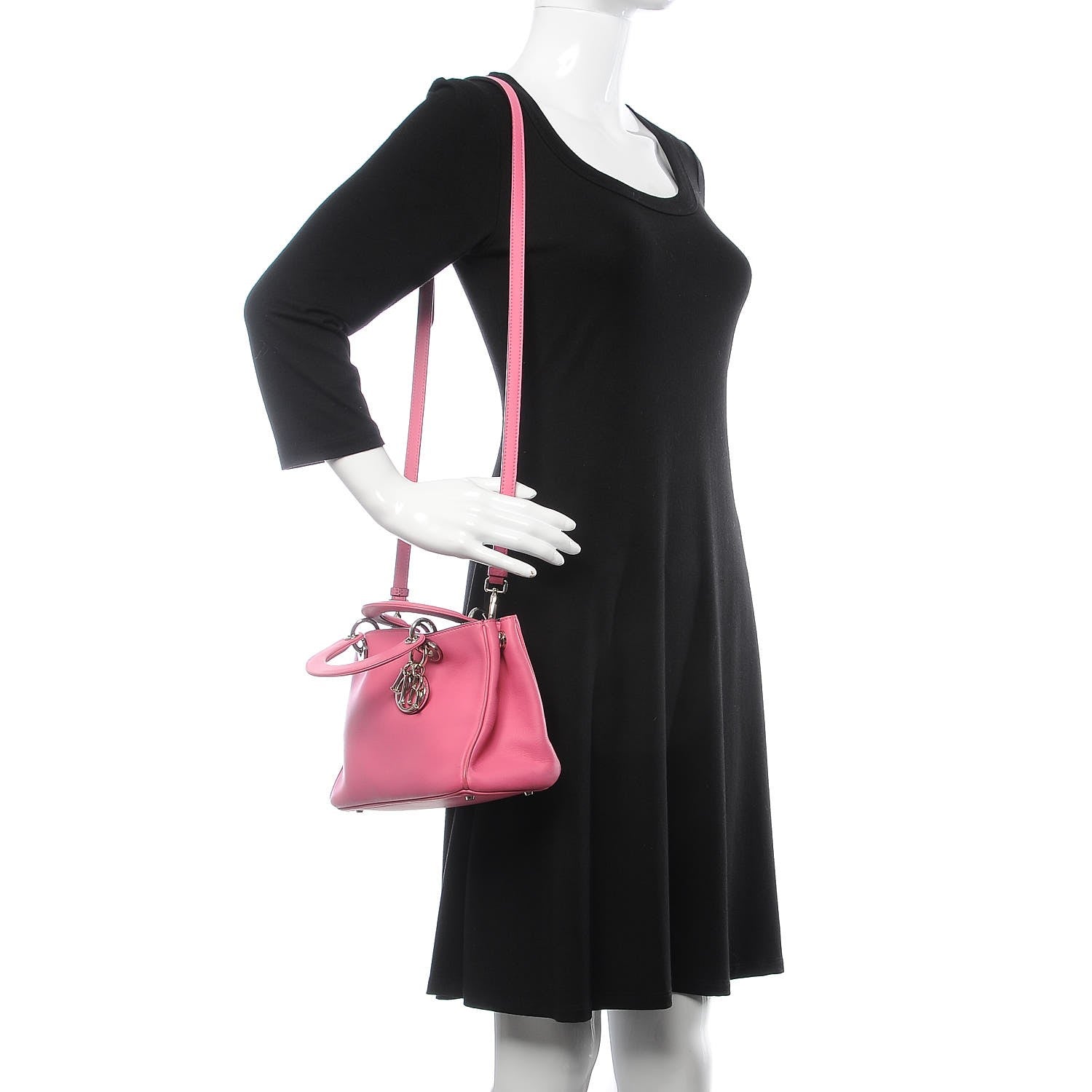 Christian Dior Calfskin Small Diorissimo Tote Pink 3 of 13
