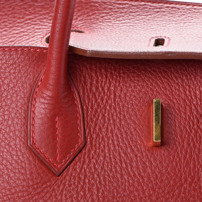 Hermes Taurillon Clemence Birkin 40 Rouge Casaque 27 of 46