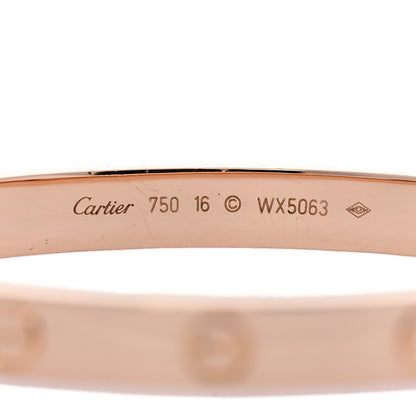 Cartier 18k Pink Gold Love Bracelet 16 3 of 9