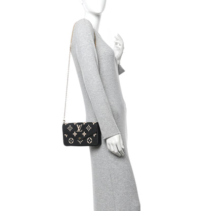 Louis Vuitton Empreinte Monogram Giant Felicie Pochette Black Beige 2 of 12