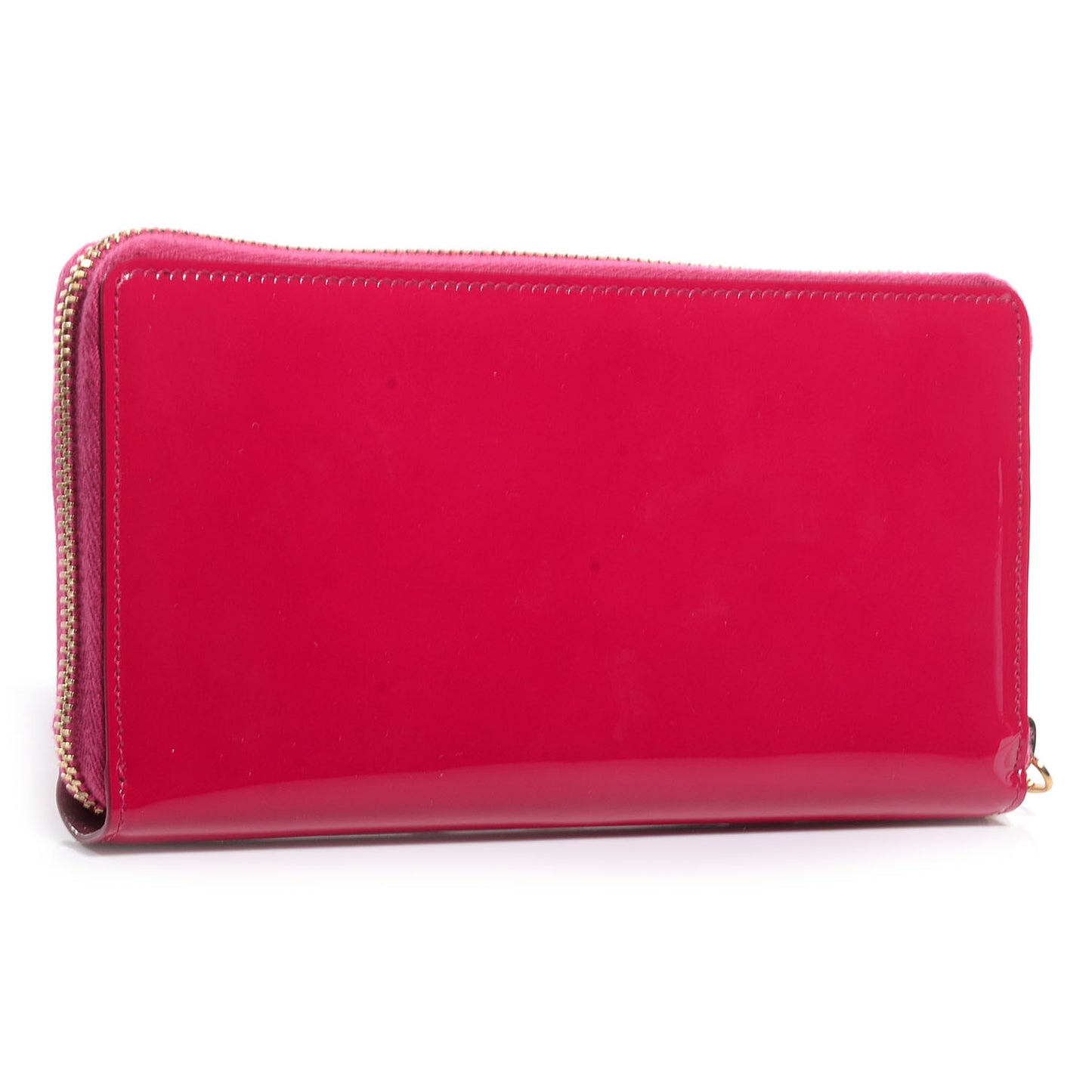 Patent Leather Belle De Jour Zippy Wallet Fuchsia