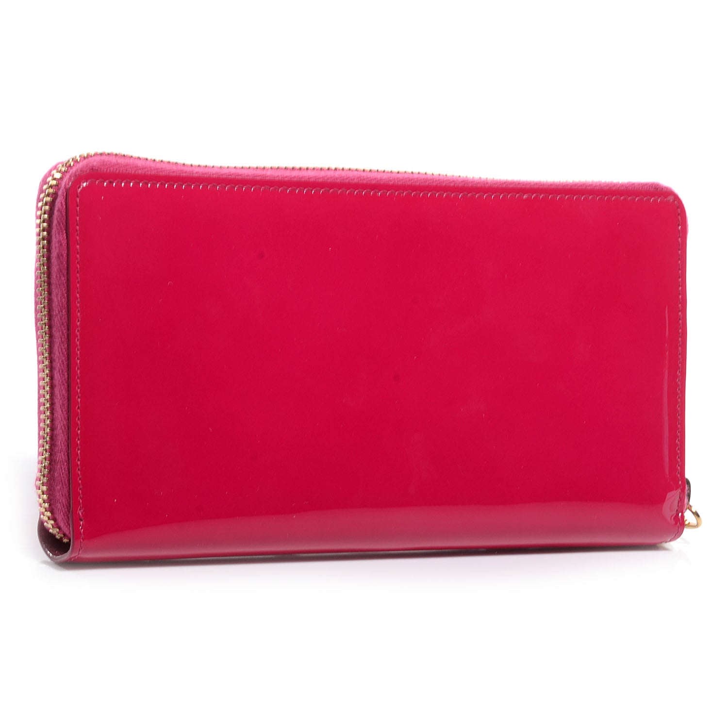Saint Laurent Patent Leather Belle De Jour Zippy Wallet Fuchsia 3 of 9