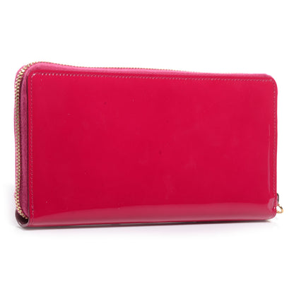 Saint Laurent Patent Leather Belle De Jour Zippy Wallet Fuchsia 3 of 9