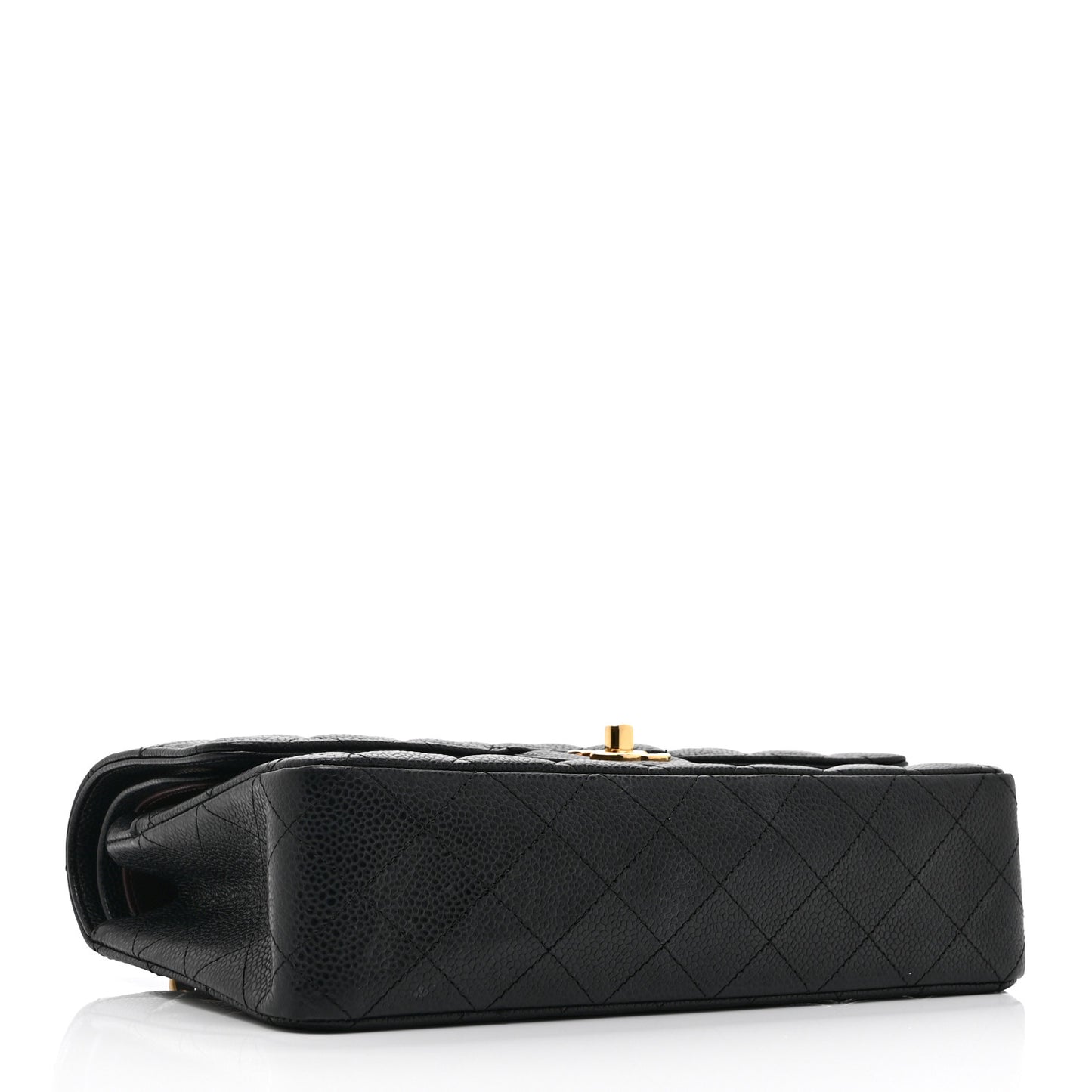Caviar Quilted Medium Double Flap Black