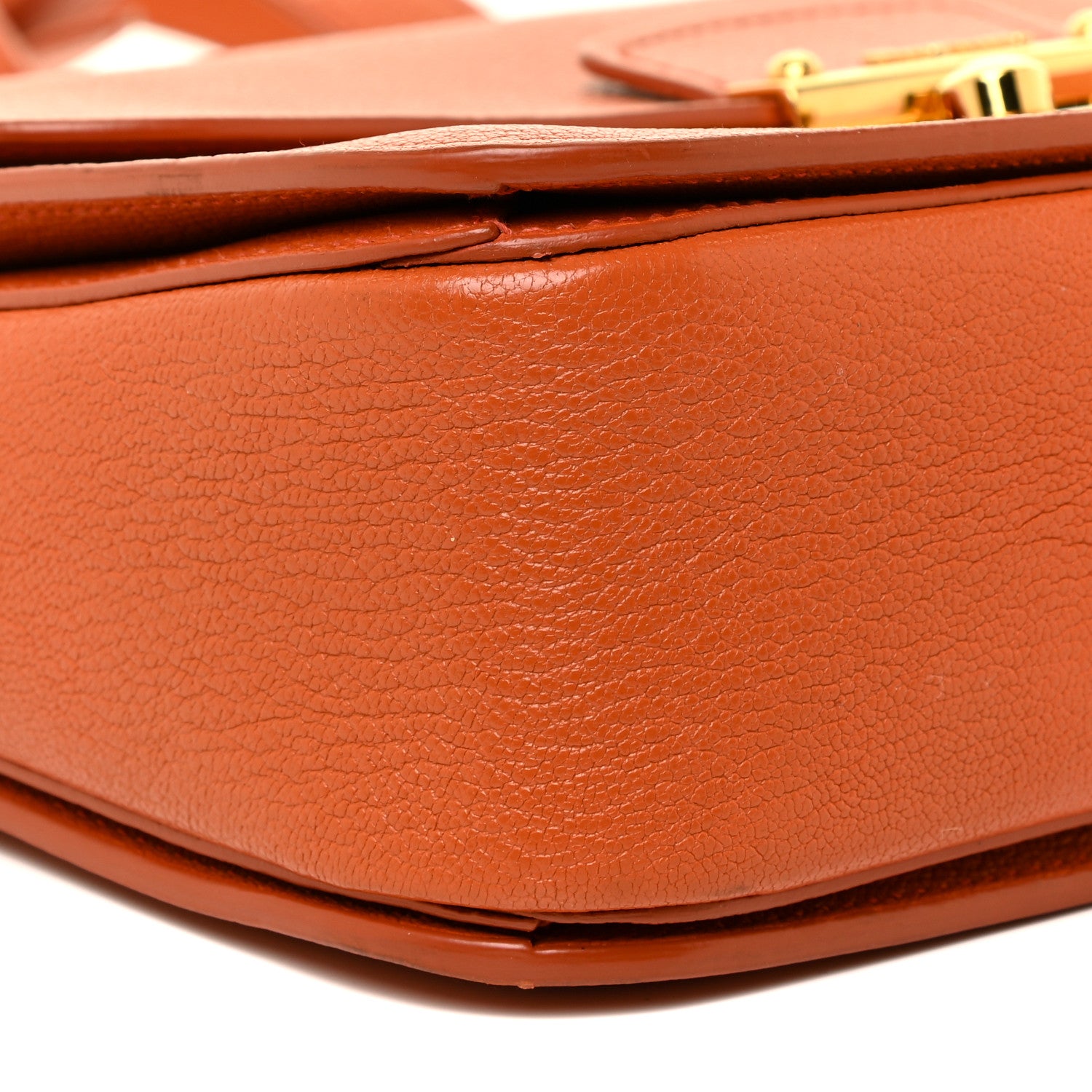 Miu Miu Goatskin Madras Shoulder Bag Papaya 7 of 13