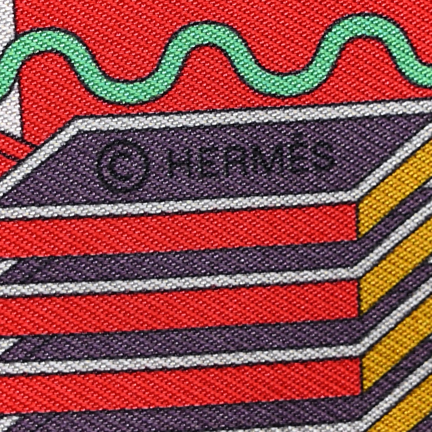 Hermes Silk La Maison des Carres Twilly Rouge Vif Bleu Vif Vert 4 of 4