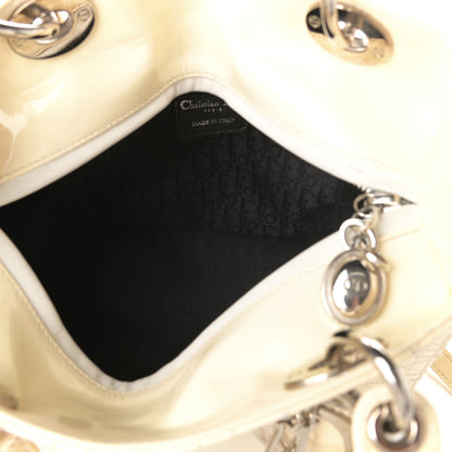 Christian Dior Patent Cannage Stitched Medium Lady Dior White 5 of 10