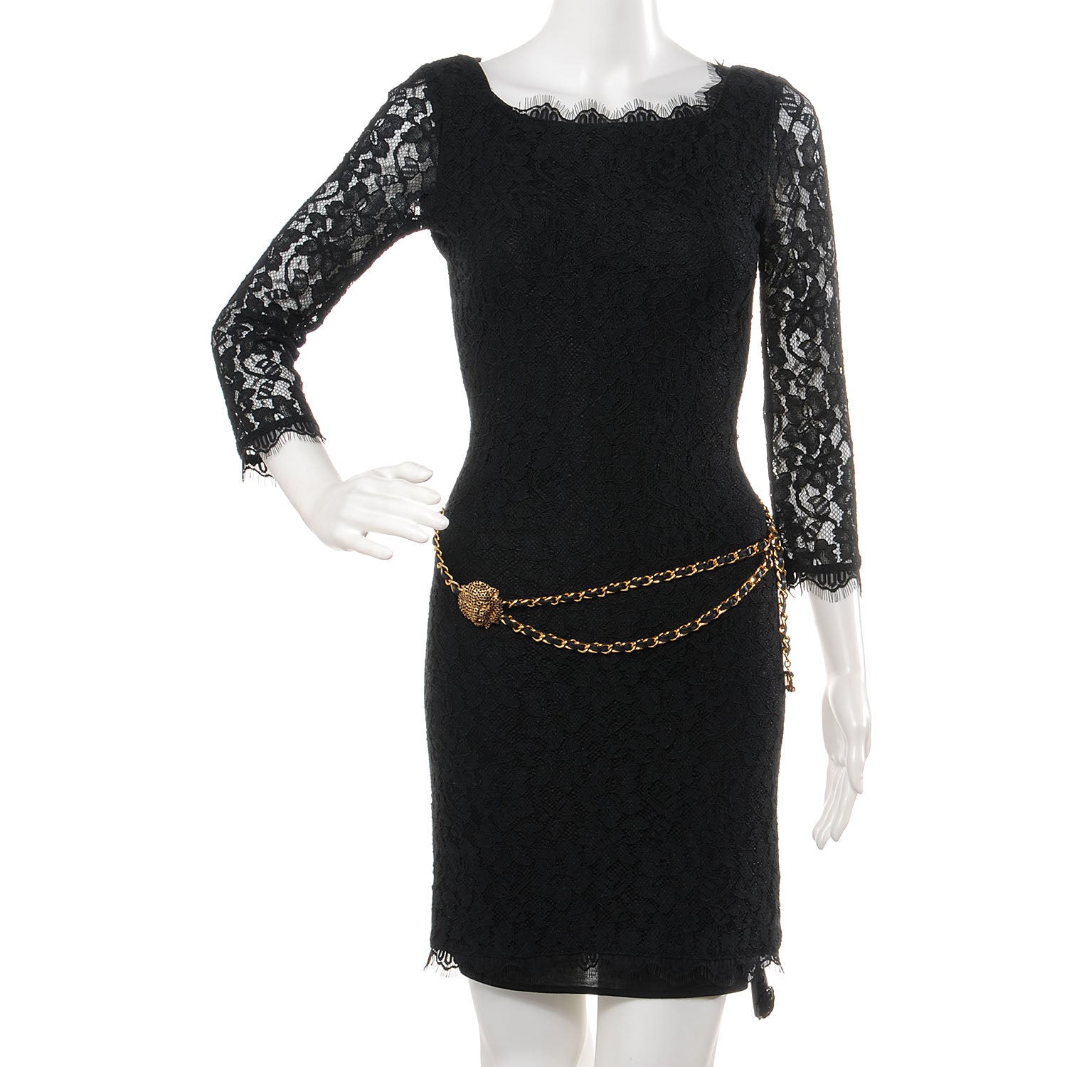 Chanel Crystal and Lambskin Lion Chain Belt Gold 2 of 6