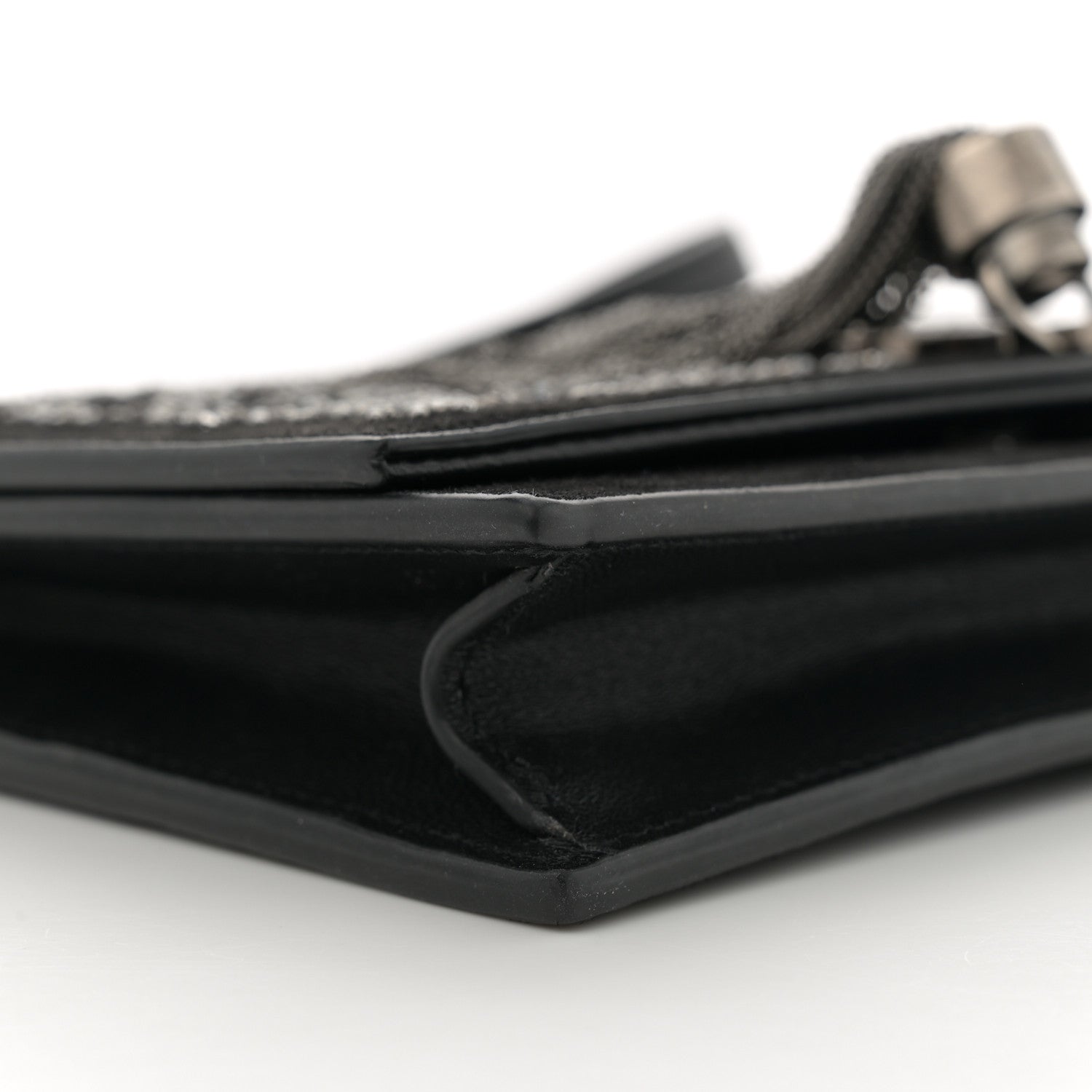 Saint Laurent Suede Bead Embellished Classic Monogram Kate Tassel Chain Wallet Black 9 of 11