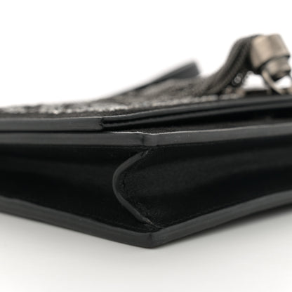 Saint Laurent Suede Bead Embellished Classic Monogram Kate Tassel Chain Wallet Black 9 of 11