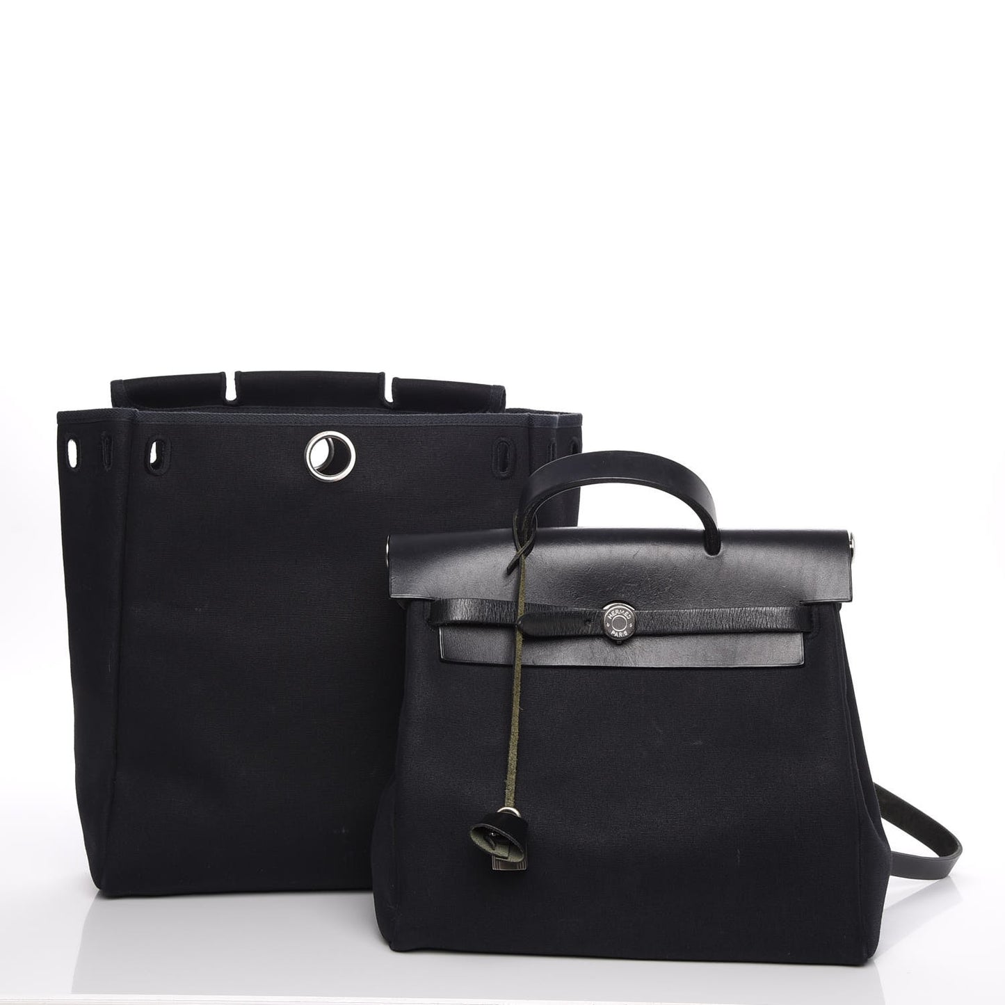 Toile Vache Calfskin Herbag 30 PM Backpack Black