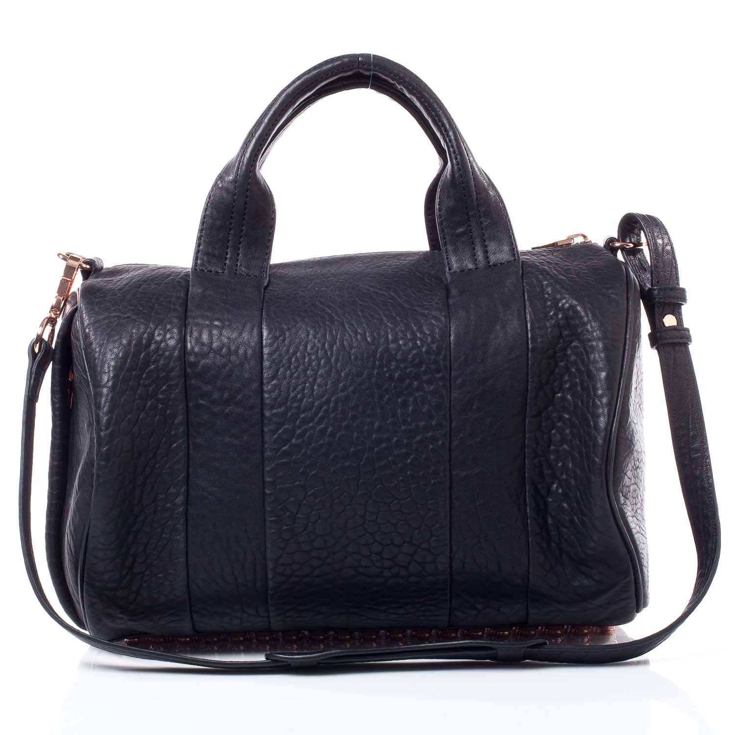 Alexander Wang Leather Rocco w Rose Gold Hardware Black 1 of 8