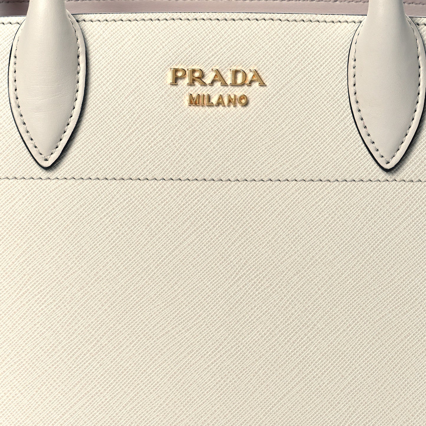Saffiano City Calfskin Medium Bibliothèque Top Handle Bianco Begon