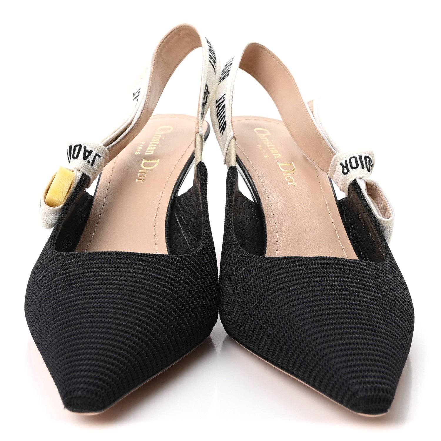 Christian Dior Technical Canvas Ribbon J Adior Slingback 65mm Pumps 38.5 Black 3 of 10
