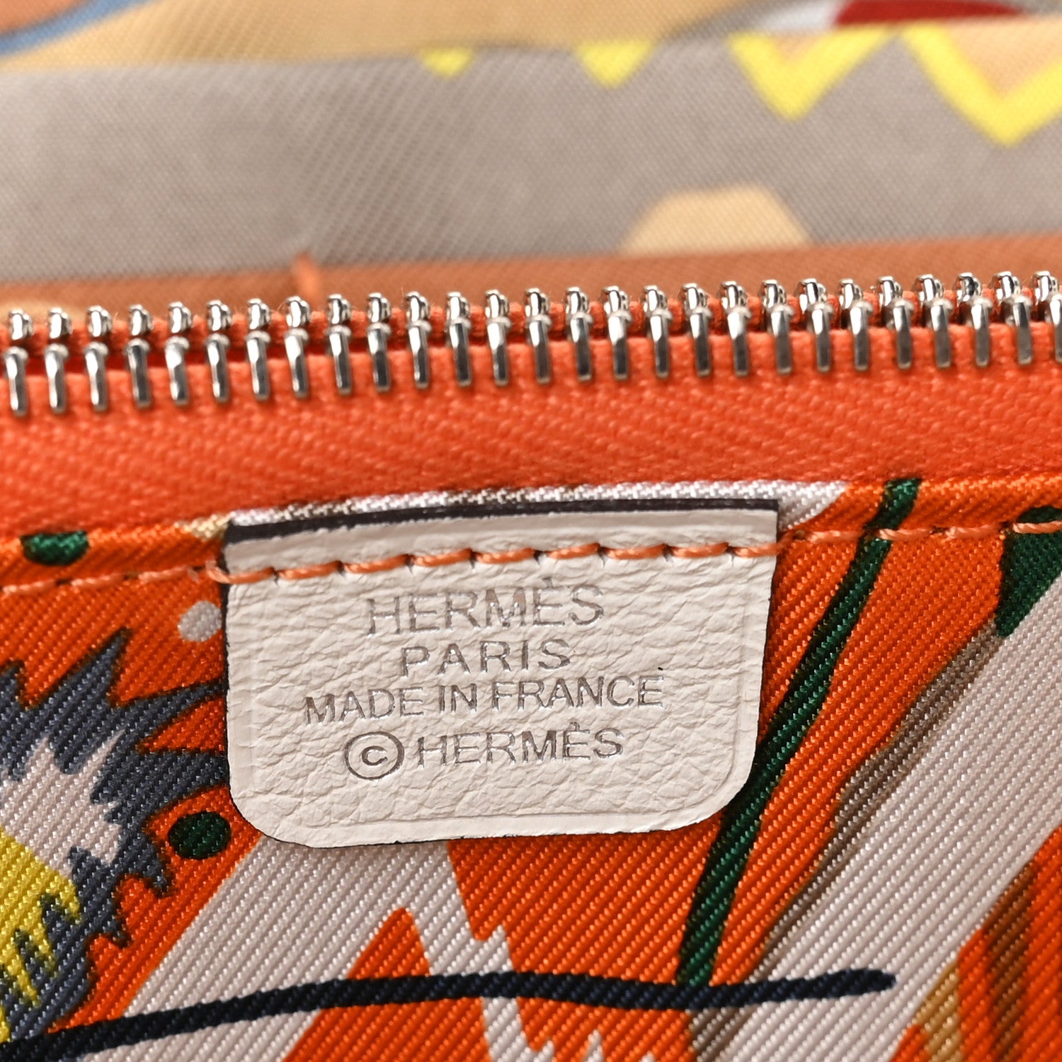 Hermes Evercolor Silk'In Wallet New White Orange Gris Mouette 6 of 8